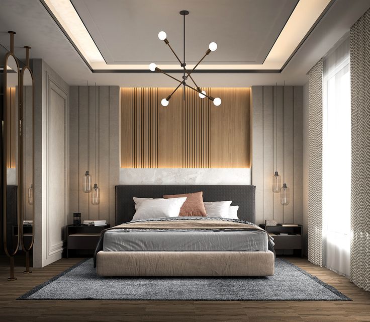 thiết kế trần phòng ngủ giật cấp