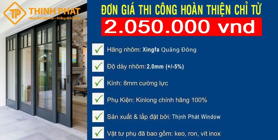 Giá cửa nhôm Xingfa tốt nhất năm 2024