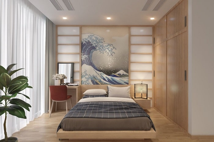 Cách bố trí không gian trong phòng ngủ kiểu Nhật