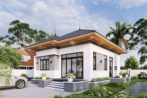Thiết kế nhà vuông 10x10 1 tầng mới nhất 2025