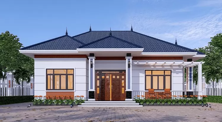 Nhà vườn cấp 4 mái Nhật