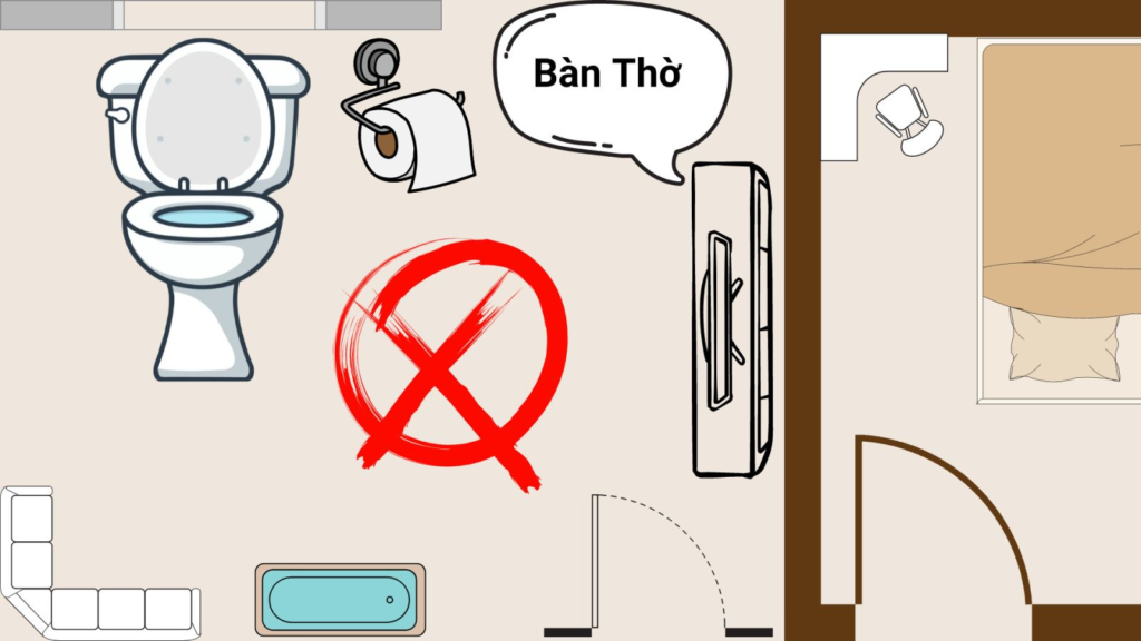 Tránh đặt bàn thờ gần nhà vệ sinh