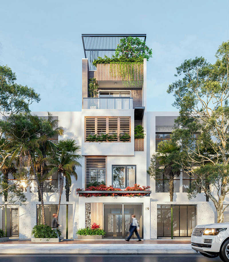 Phong cách hiện đại nhà phố 4 tầng